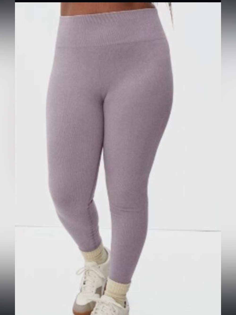 Everlane Lavender Ribbed High-Waist Leggings